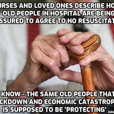 Nurses and loved ones report that old people are being manipulated to sign do not resuscitate (DNR) forms amid fake 'virus pandemic' to allow them to die - here's an example