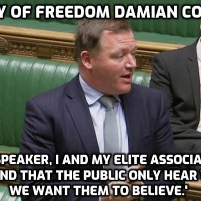 MP Damian Collins joins with other elite enemies of freedom like M&C Saatchi  to target those challenging elite 'virus' narrative. The web targeting David Icke is MASSIVE and involves Conservative and Labour operatives