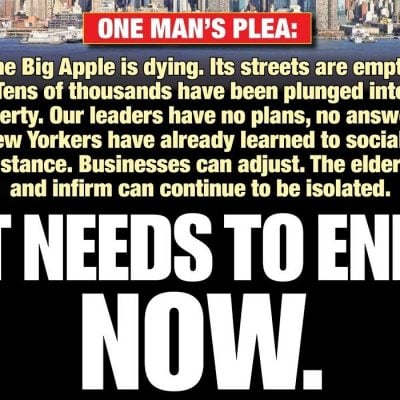 End New York City’s lockdown now!