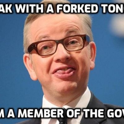 Cult-gofer fascist Michael Gove reads his Cult script and lashes out at 'selfish' vaccine refusers warning they face being 'barred' from events