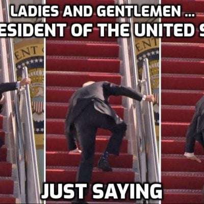 Biden falls three times walking up the stairs of Air Force One
