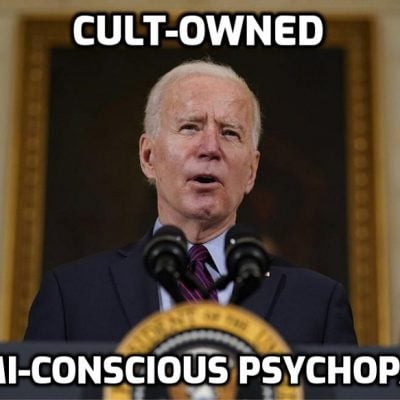 Senile Cult front man Biden and America's fascist state