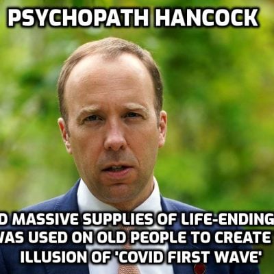Whistleblower Dr Sam White Suspended By NHS For Speaking Out About Midazolam - the drug used by former 'Health' Secretary Hancock and his fellow psychopaths in the UK government to kill tens of thousands of old people that they then called the 'first wave' of 'Covid'