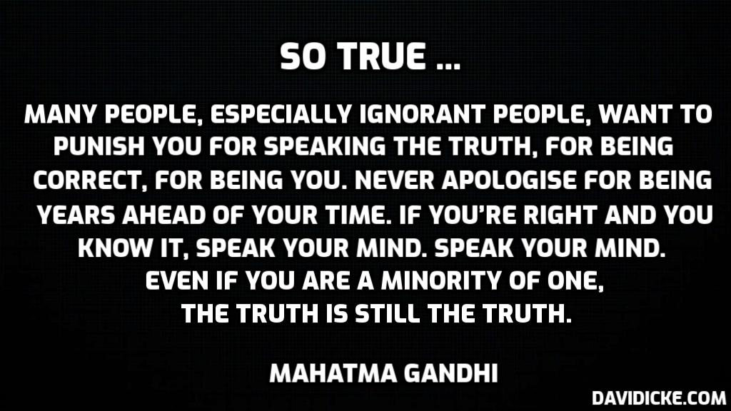 SPEAK YOUR TRUTH. Not speaking it is how we got here …