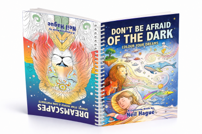 Dreamscapes & Don’t be Afraid of the Dark – 2 Colouring Books by Neil Hague
