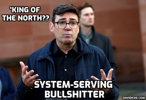 A meme that I made in 2020 (and now more relevant than ever) and a video from the same year that captures the system-server that is Burnham during ‘Covid’
