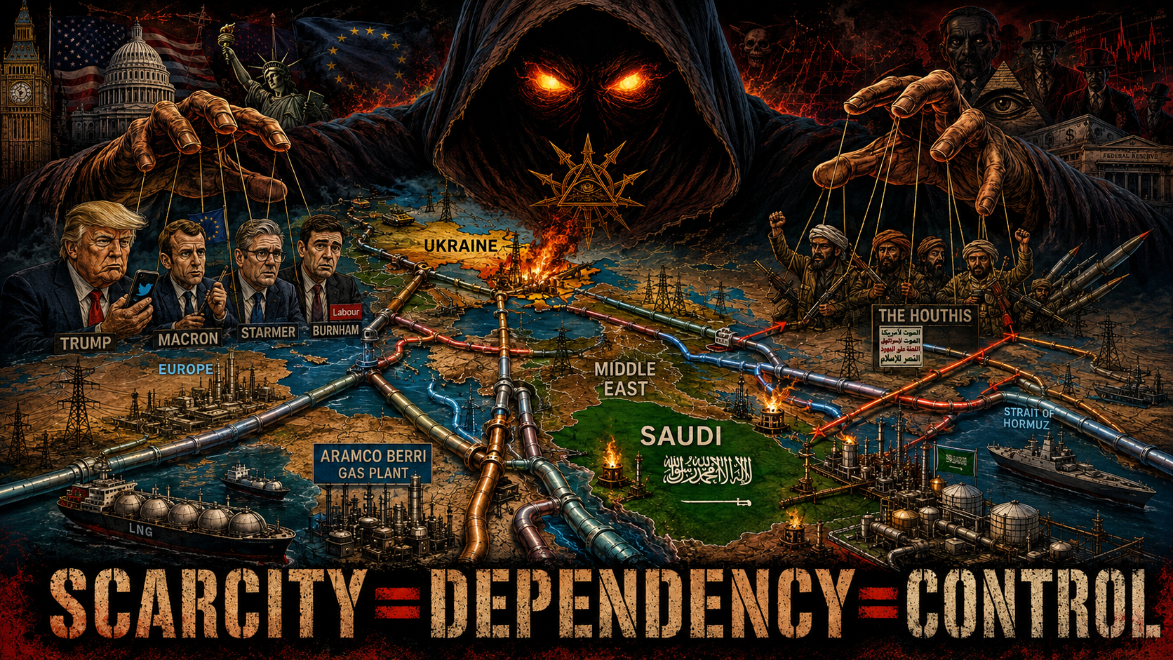 All ‘sides’ from Ukraine and Russia to the Middle East are targeting energy supplies on which the world economy depends. Just a coincidence, nothing to worry about.