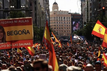 Sign of the times: Spain housing crisis protest after 87-year-old woman evicted in half an hour by ‘investment fund’ from the property she has lived in for 71 years